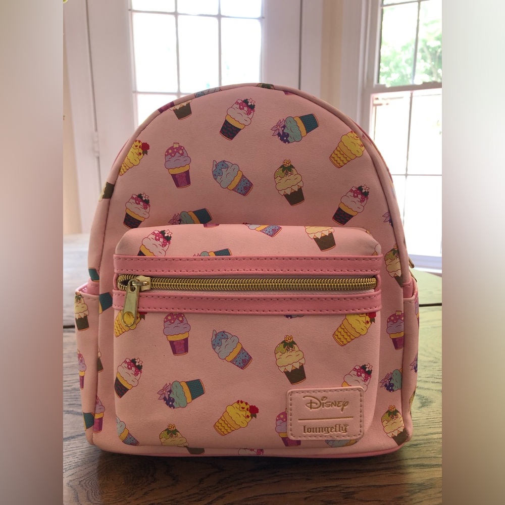 Disney Loungefly Princess Ice Cream Cone Pink Backpack NWOT